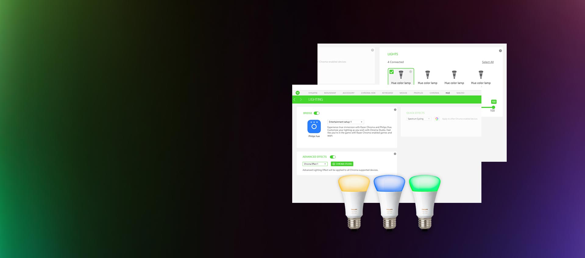 RGB Backlight for Gaming Systems Razer Chroma and Philips Hue Razer